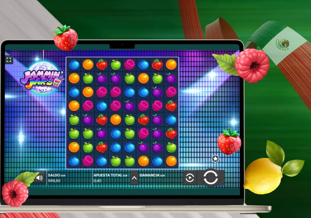Jammin' Jars es una tragamonedas de frutas con pagos en clúster, amada en los casinos mexicanos.