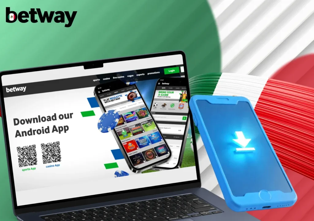 Aplicación móvil de Betway para apuestas deportivas y juegos de casino en línea en México.